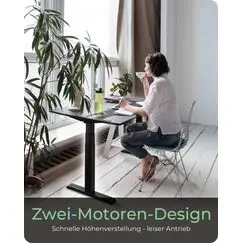 ICY BOX IB-EW206B-T, Elektrisch höhenverstellbares Sitz-Steh-Tischgestell mit digitalem Memory-Touchpanel