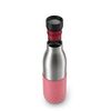 EMSA Bludrop Sleeve N3110800 Trinkflasche Fitness, Sport 500 ml Edelstahl Koralle, Edelstahl, Farbe: Koralle, Edelstahl