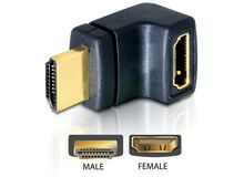 DeLOCK HDMI male > HDMI female 90° down HDMI 1.3 Schwarz, 5 image