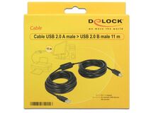 DeLOCK 1m, USB 2.0-A - USB 2.0-B USB Kabel USB A USB B Schwarz, 2 image