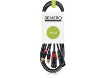 Bemero BAC2545-1000BK 2x XLRm - 2x RCAm 10m Audio-Kabel 2 x XLR (3-pin) 2 x RCA Schwarz, 4 image