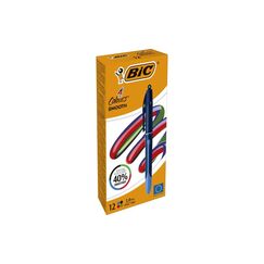 Bic 4 Colours Kugelschreiber Smooth Box 12 Stück, blau, schwarz, rot, grün, 1.0mm
