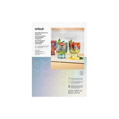 Cricut Stickerpapier JOY Xtra A4 wasserfest bedruckbar, 5 Bogen, Holographic transp.