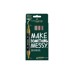 Faber-Castell Acrylic Marker Multimark Set Metallic, Doppelspitze, 4 Stk
