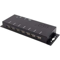EXSYS EX-1177-2, 7x USB2.0, Metall HUB Wand, Tisch, verschraubbar