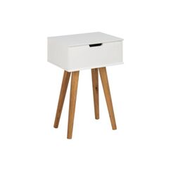 AC Design Nachttisch Mitra MDF, 40x30x61,5 cm, Weiss/Eiche