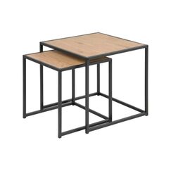 AC Design Couchtisch Seaford 2er Set Melamin/Stahl, 50/40cm, Schwarz