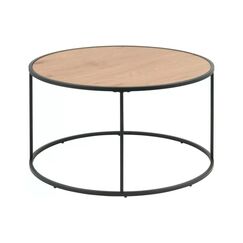 AC Design Couchtisch Seaford Rund Stahl/MDF, Ø 80 x 45 cm, Wildeiche