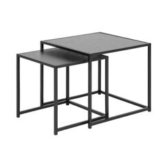 AC Design Couchtisch Seaford 2er Set Melamin/Stahl, 50/40cm, Wildeiche