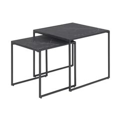 AC Design Couchtisch Infinity 2er Set Stahl, 50x50x45/40x40x40