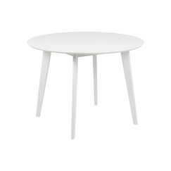 AC Design Esstisch Roxby Weiss Furnier, Gummibaumholz, Ø105x76 cm