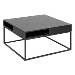 AC Design Couchtisch Willford Melamin/Stahl, 80x80x40 cm, Schwarz