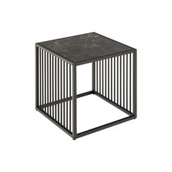 AC Design Beistelltisch Strington Stahl/Melamin, 40x40x42 cm, Schwarz