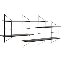 AC Design Wandregal Belfast Stahl/MDF, 191x25,5x79 cm, Schwarz