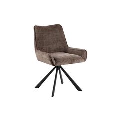 AC Design Esszimmerstuhl Eddie 2 Stück Stahl/Textil, Braun