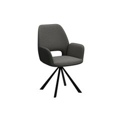 AC Design Esszimmerstuhl Graham 2 Stück Stahl/Textil, Dunkelgrau