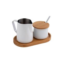 APS-Germany APS Milch- und Zucker-Set MILURO Bambus, Edelstahl