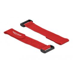 DeLOCK Klett-Kabelbinder mit Schlaufe L 190 x B 25 mm rot 5 Stück