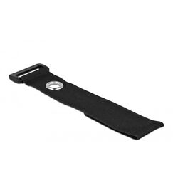 DeLOCK Klett-Kabelbinder mit Schlaufe und Befestigungsöse L 190 x B 25 mm schwarz 5 Stück