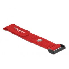 DeLOCK Klett-Kabelbinder mit Schlaufe und Befestigungsöse L 190 x B 25 mm rot 5 Stück