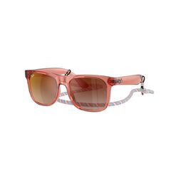 Ray-Ban RJ9069S, TRANSPARENT RED Sonnenbrille, Lens BROWN MIRROR RED