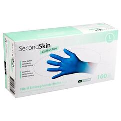 SecondSkin Einweghandschuh Nitril Comfort L, Blau, 100 Stück