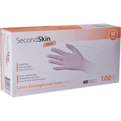 SecondSkin Einweghandschuh Latex Touch M, Beige, 100 Stück