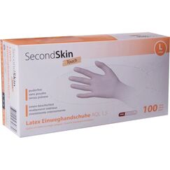SecondSkin Einweghandschuh Latex Touch L, Beige, 100 Stück
