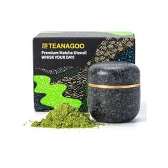 Teanagoo Teedosen für Matchapulver, Obsidian
