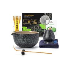 Teanagoo Matcha-Set, 7teilig Obsidian mit Ausgiesschale