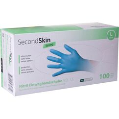 SecondSkin Einweghandschuh Nitril Strong L, Blau, 100 Stück