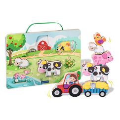 Play+ Mag.Holz-Puzzle: Bauernhof 12-36 Monate