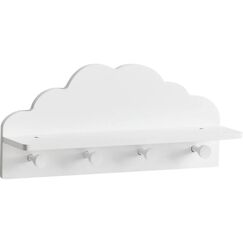 Zeller Present Kinder-Wandgarderobe Wolke weiss, 48x12x22cm, MDF