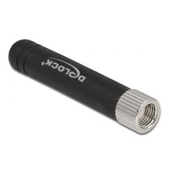 DeLOCK WLAN 802.11 b/g/n Antenne RP-SMA Stecker 1,7 - 3,7 dBi omnidirektional starr mit flexiblem Material schwarz