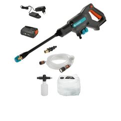 Gardena AquaClean 24/18V P4A Hochdruckreiniger Kompakt Akku 250 l/h Schwarz, Blau, Orange