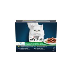 Purina Gourmet Perle Erlesene Streifen mit Gemüse Lamm, Huhn, Kaninchen, Kalb, 8x85g