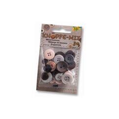Folia Knöpfe-Mix Ton in Ton braun 30g