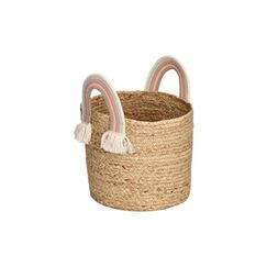 Zeller Present Zeller Aufbewahrungskorb Rainbow natur Seegras / D30x30cm