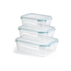 GOURMETmaxx Glas-Frischhaltedosen 3 Stück 370ml/640ml/1040ml, Mikrowellenventil