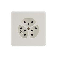 Steffen Steckdose 3xT13G, UP, weiss 1x getrennt, weiss