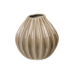 BC Wide Vase M Rainy Day Grey, Glänzende Keramik