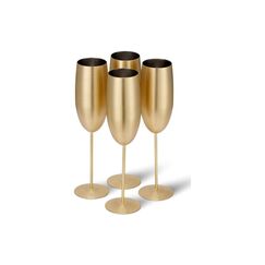 Oak & Steel Oak&Steel Sektgläser Gold matt, 4er Set Edelstahl