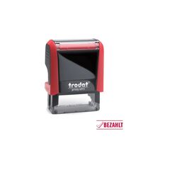 Trodat Stempel 4911 Bezahlt mit rotem Abdruck