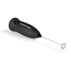 GOURMETmaxx Milchaufschäumer 3V schwarz Edelstahl Schläger, Batteriebetrieb 2x AA,