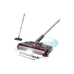 CLEANmaxx Akku-Besen mit Licht 3,7V grau USB-C, 15W, Abknicknbarer Kopf, 60min