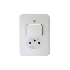 Mica Kombi 1xT13-S3, AP, weiss Komplettset mit Rahmen