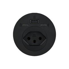 Max Hauri AG Anschlussfeld Einbau schwarz 1x Typ 13 USB-A/C 25W USB-C Daten