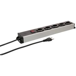 Max Hauri AG Steckdosenleiste Power Line 5x Typ 13 grau/schwarz Schalter 5.0m