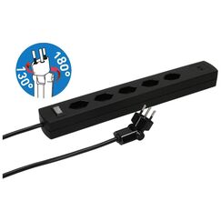 Max Hauri AG Steckdosenl. Safety Line 5x Typ 13 90° sw Scha. USB Mag. 5m cli.