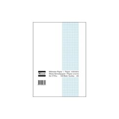 Favorit Millimeterpapier-Block weiss, Netzfarbe blau, 210x297mm, 100 Blatt